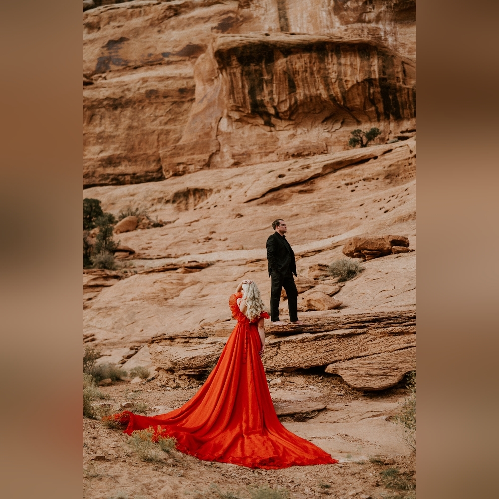 Custom Red Gown by Burlesque Atelier